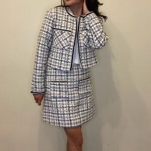 HOUSE OF HARLOW Tweed Blazer Skirt Set | Small